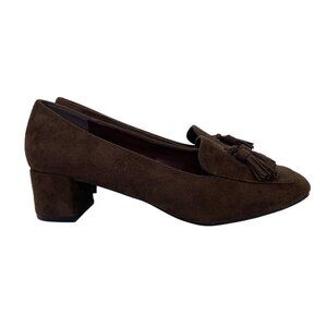CM Monica Faux Suede Brown Tassle Heeled Pumps Size 10W